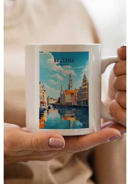 Belçika-Brüksel Baskılı Yılbaşı Hediyesi Kupa Bardak