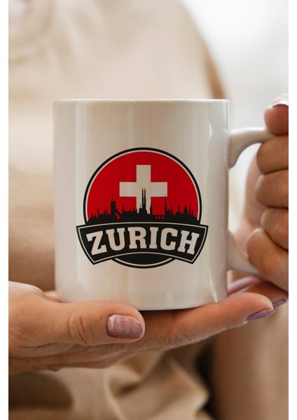 Isviçre- Zurich Baskılı Premium Yılbaşı Hediyesi Kupa Bardak