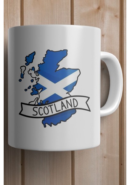 Scotland- Iskoçya Bayrağı Harita Baskılı Yılbaşı Hediyesi Kupa Bardak fiyatları