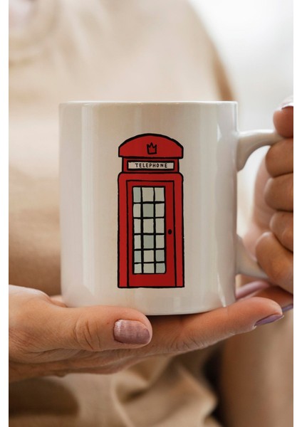 Londra Telefon Klübesi Baskılı Premium Yılbaşı Hediyesi Kupa Bardak