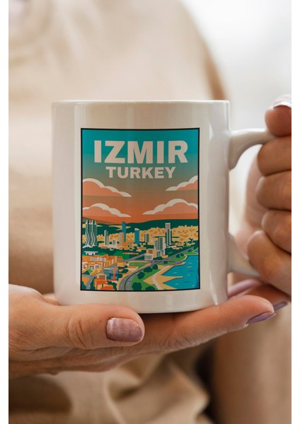 Izmir Baskılı Premium Yılbaşı Hediyesi Kupa Bardak