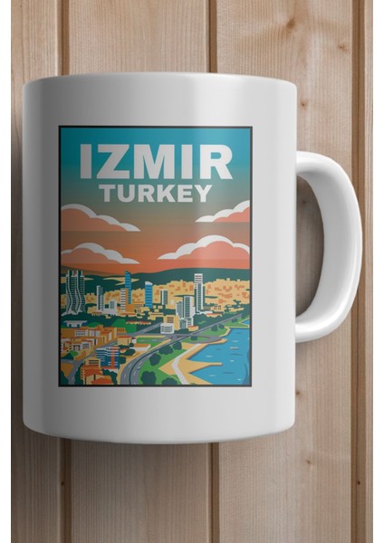 Izmir Baskılı Premium Yılbaşı Hediyesi Kupa Bardak fiyatları