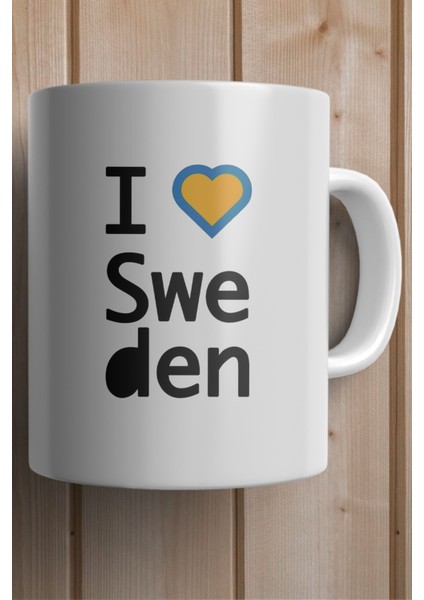 I Love Sweden Baskılı Yılbaşı Hediyesi Kupa Bardak fiyatları