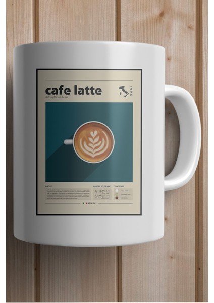 Cafe Latte Baskılı Yılbaşı Hediyesi Kupa Bardak fiyatları