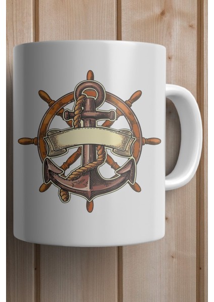 Gemi Çapası ve Dümeni Baskılı Yılbaşı Hediyesi Kupa Bardak fiyatları