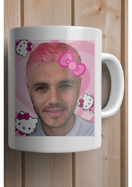 Hello Kitty Icardi Baskılı Yılbaşı Hediyesi Kupa Bardak