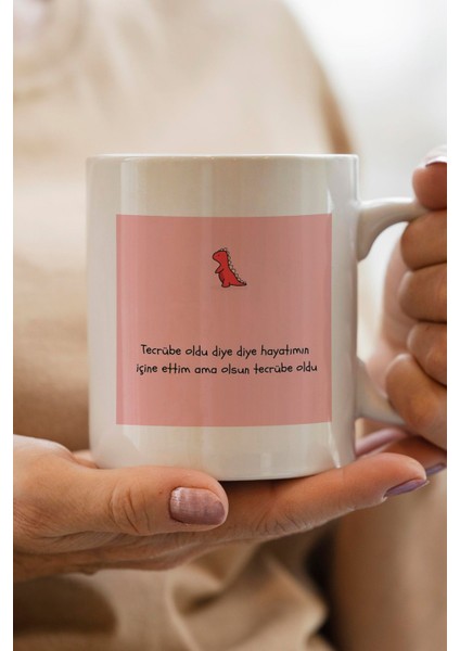 Tecrübe Oldu Baskılı Premium Yılbaşı Hediyesi Kupa Bardak