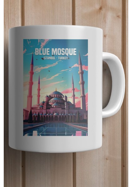 Blue Mosque- Sultanahmet Camii Baskılı Premium Yılbaşı Hediyesi Kupa Bardak fiyatları