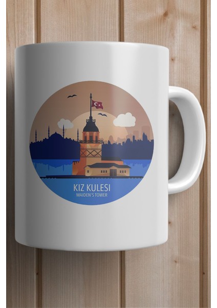 Kız Kulesi Baskılı Premium Yılbaşı Hediyesi Kupa Bardak fiyatları
