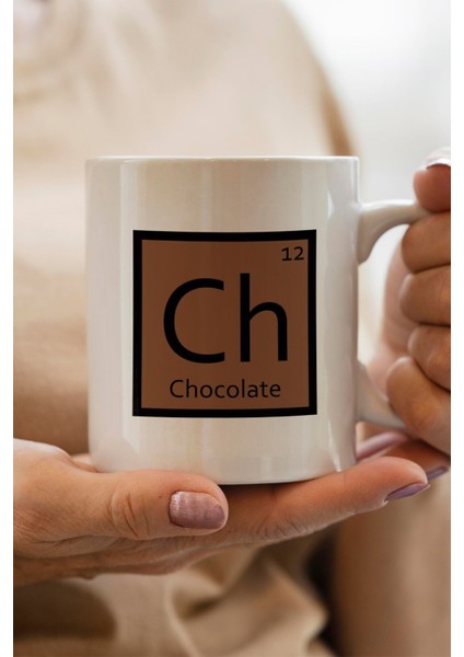 Periyodik Tablo Ch Chocolate Baskılı Yılbaşı Hediyesi Kupa Bardak