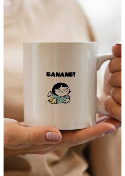 Banane Yazılı Baskılı Bardak