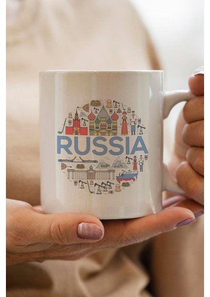 Rusya Baskılı Premium Yılbaşı Hediyesi Kupa Bardak