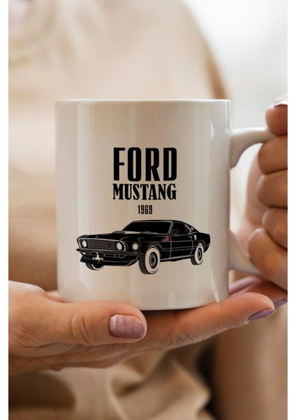 Ford Classic Car Baskılı Premium Yılbaşı Hediyesi Kupa Bardak