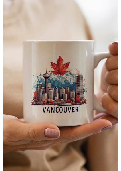 Vancouver- Canada Baskılı Premium Yılbaşı Hediyesi Kupa Bardak