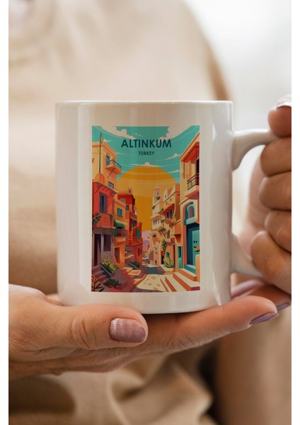 Altınkum Baskılı Yılbaşı Hediyesi Kupa Bardak