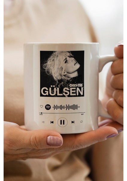 Gülşen-Dillere Düşeceğiz Seninle Spotify Şarkı Kodlu Yılbaşı Hediyesi Kupa Bardak