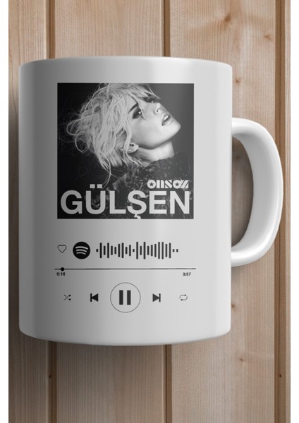 Gülşen-Dillere Düşeceğiz Seninle Spotify Şarkı Kodlu Yılbaşı Hediyesi Kupa Bardak fiyatları