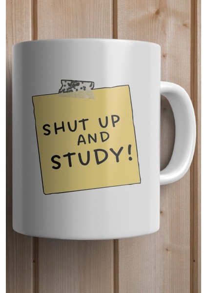Sh*t Up And Study! Baskılı Premium Yılbaşı Hediyesi Kupa Bardak fiyatları