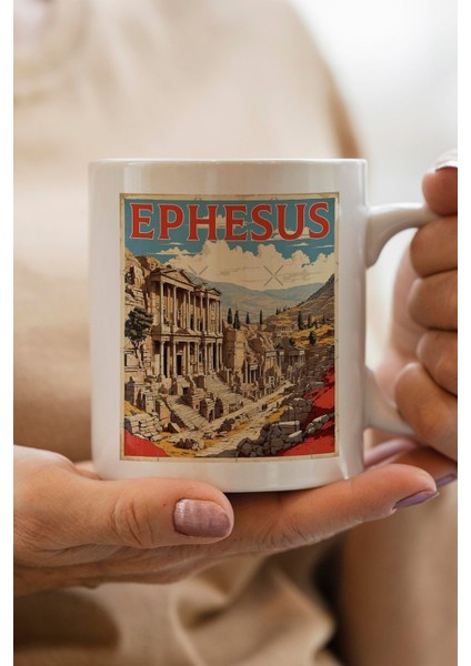 Efes Antik Kenti Baskılı Yılbaşı Hediyesi Kupa Bardak