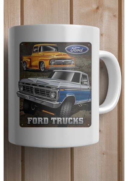 Ford Trucks Vintage Araba Baskılı Premium Yılbaşı Hediyesi Kupa Bardak fiyatları