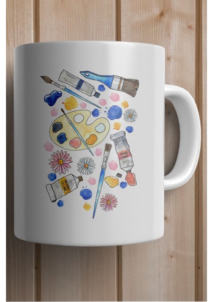 Sanatçı Ressam Malzemeleri Baskılı Yılbaşı Hediyesi Kupa Bardak fiyatları