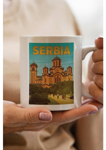 Sırbistan Baskılı Yılbaşı Hediyesi Kupa Bardak