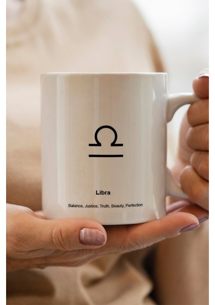 Terazi Burcu Baskılı Yılbaşı Hediyesi Kupa Bardak