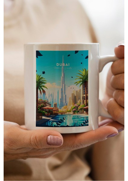 Dubai Baskılı Yılbaşı Hediyesi Kupa Bardak