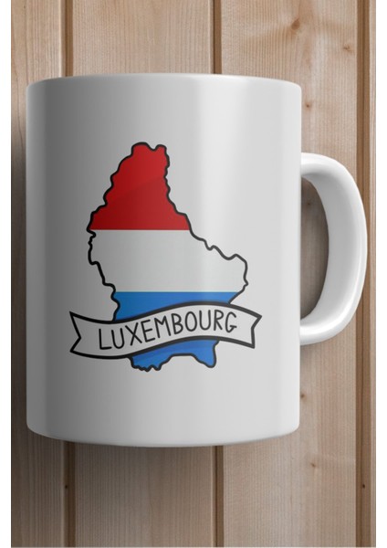 Luxembourg- Lüksemburg Bayrağı Harita Baskılı Yılbaşı Hediyesi Kupa Bardak fiyatları
