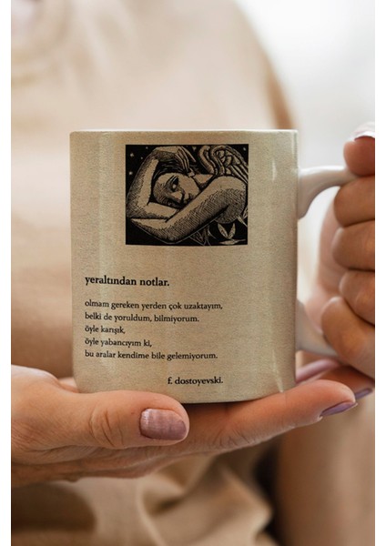 Dostoyevski Yeraltından Notlar Kitabından Alıntı Yılbaşı Hediyesi Kupa Bardak