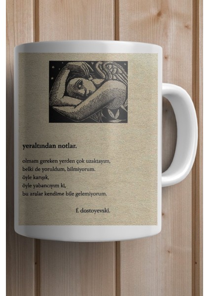 Dostoyevski Yeraltından Notlar Kitabından Alıntı Yılbaşı Hediyesi Kupa Bardak fiyatları