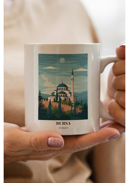 Bursa Baskılı Premium Yılbaşı Hediyesi Kupa Bardak