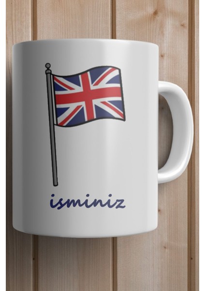 Birleşik Krallık Bayrağı Baskılı Kişiye Özel Isimli Yılbaşı Hediyesi Kupa Bardak fiyatları