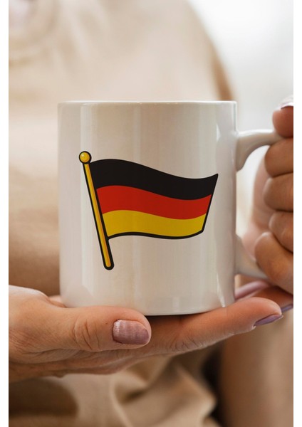 Almanya Bayrağı Baskılı Premium Yılbaşı Hediyesi Kupa Bardak