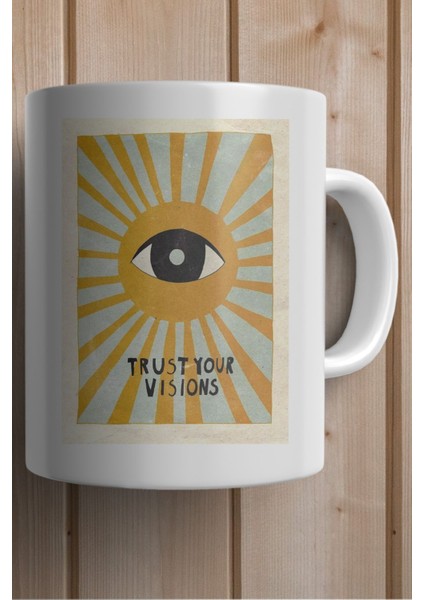 Trust Your Visions Baskılı Yılbaşı Hediyesi Kupa Bardak fiyatları