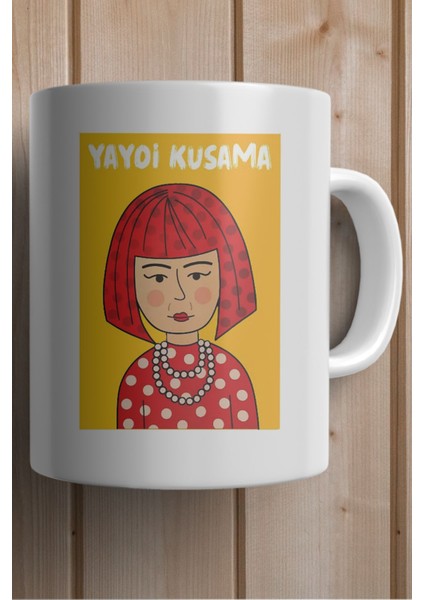 Yayoi Kusama Portresi Baskılı Premium Yılbaşı Hediyesi Kupa Bardak fiyatları