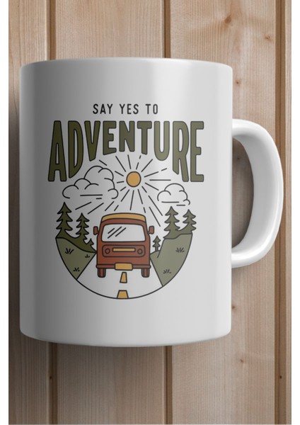Say Yes To Adventure Baskılı Yılbaşı Hediyesi Kupa Bardak fiyatları