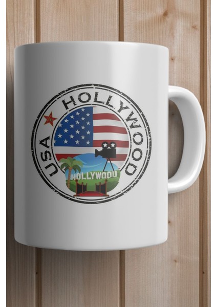 Hollywood- America Baskılı Premium Yılbaşı Hediyesi Kupa Bardak fiyatları