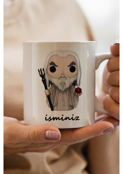 Gandalf Baskılı Kişiye Özel Isimli Premium Yılbaşı Hediyesi Kupa Bardak