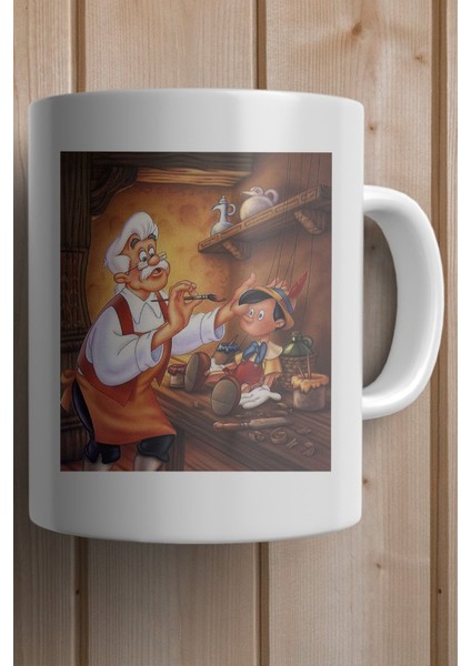 Pinokyo ve Gepetto Baskılı Yılbaşı Hediyesi Kupa Bardak fiyatları