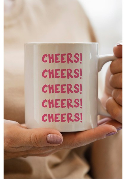 Cheers Yazılı Yılbaşı Hediyesi Kupa Bardak