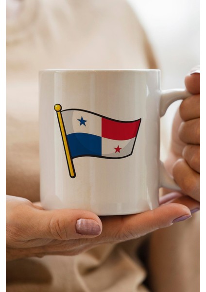 Panama Bayrağı Baskılı Premium Yılbaşı Hediyesi Kupa Bardak