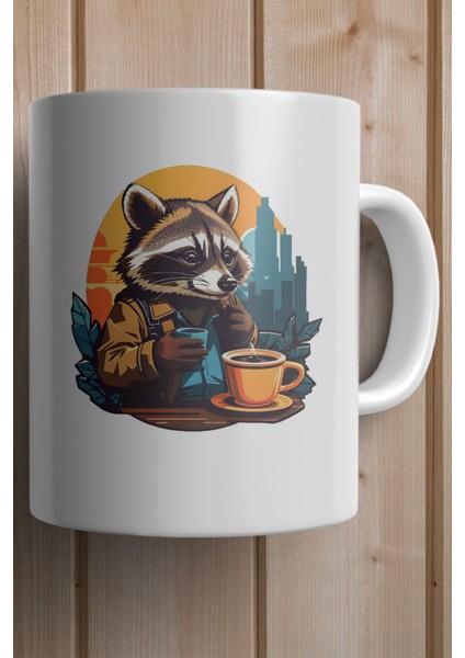 Kahve Içen Tilki Baskılı Yılbaşı Hediyesi Kupa Bardak fiyatları