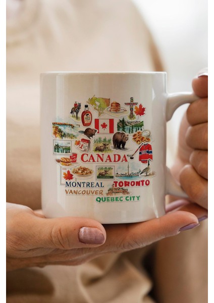 Canada- Kanada Baskılı Premium Yılbaşı Hediyesi Kupa Bardak