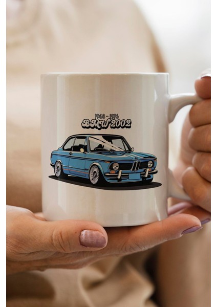 Bmw 2002 Klasik Araba Baskılı Premium Yılbaşı Hediyesi Kupa Bardak