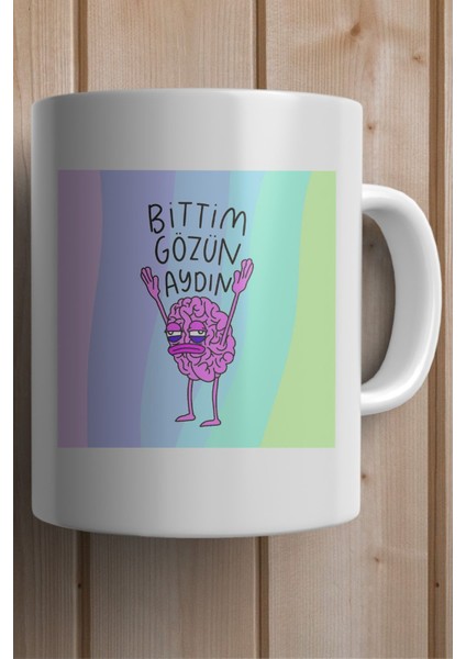 Bittim Gözün Aydın Baskılı Premium Yılbaşı Hediyesi Kupa Bardak fiyatları