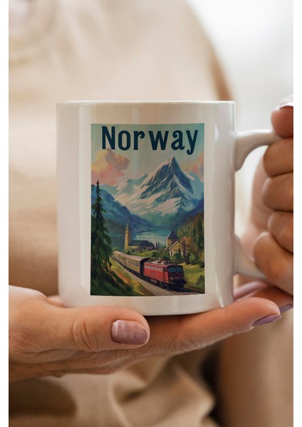 Norway- Norveç Baskılı Premium Yılbaşı Hediyesi Kupa Bardak