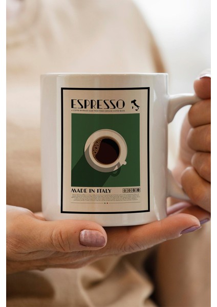 Espresso Yazılı Kahve Baskılı Yılbaşı Hediyesi Kupa Bardak