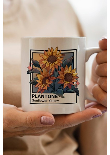 Sunflower Yellow Baskılı Premium Yılbaşı Hediyesi Kupa Bardak