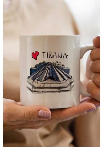 Albania- Arnavutluk- Tirana Baskılı Yılbaşı Hediyesi Kupa Bardak